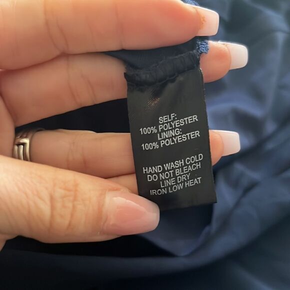 Lulus My Whole Heart Dark Navy Blue Long Sleeve Wrap Dress Sz- Small - Picture 15 of 16